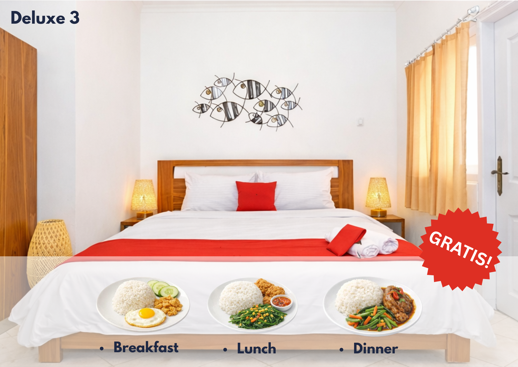 Bali Deluxe 3 + GRATIS SARAPAN + MAKAN SIANG + MALAM