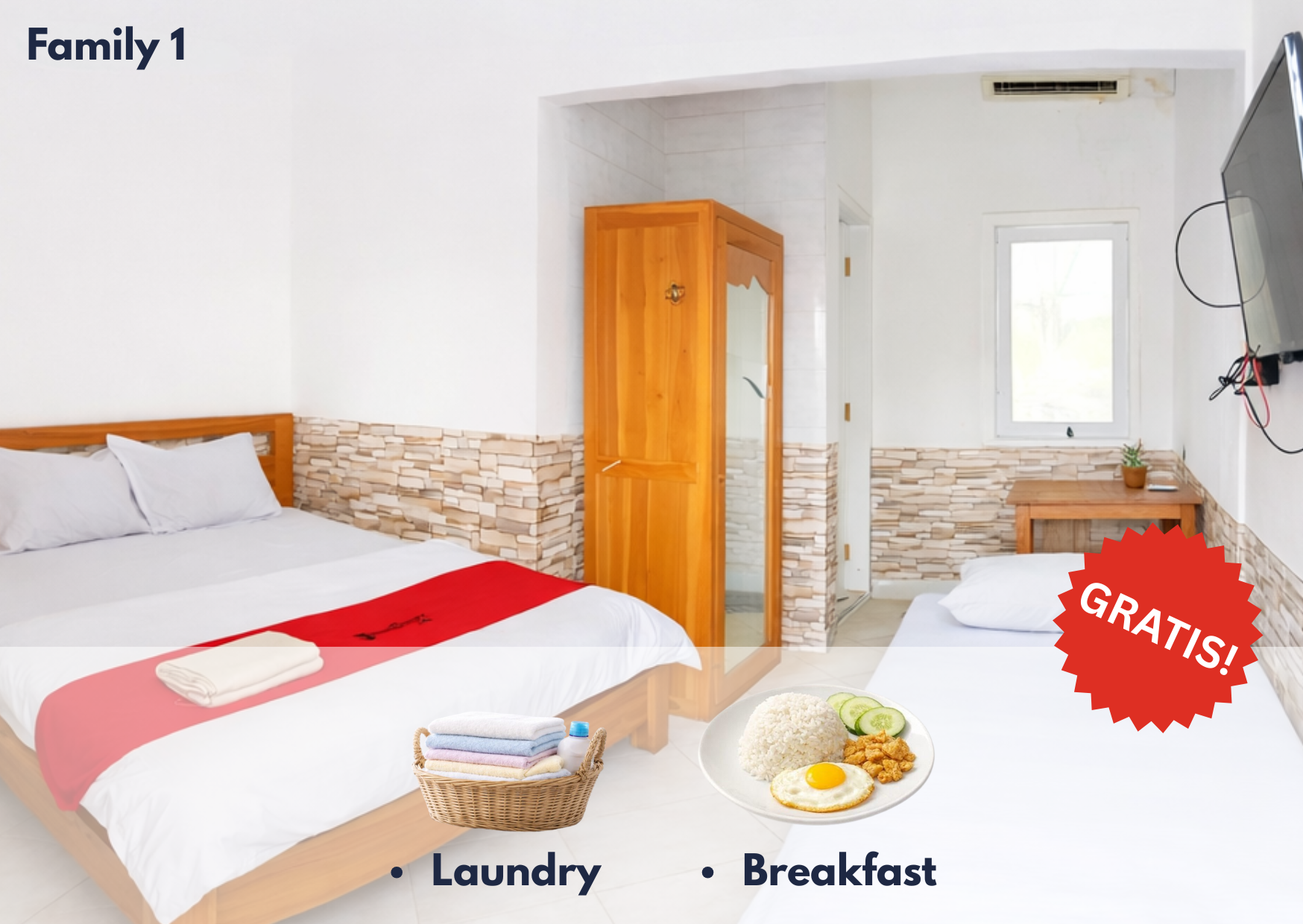 Bali Family 1 + GRATIS SARAPAN  SETIAP HARI+ LAUNDRY